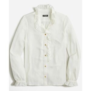 J. Crew Drapey Cottage Top  Button Down Long Sleeve Ivory Size 6